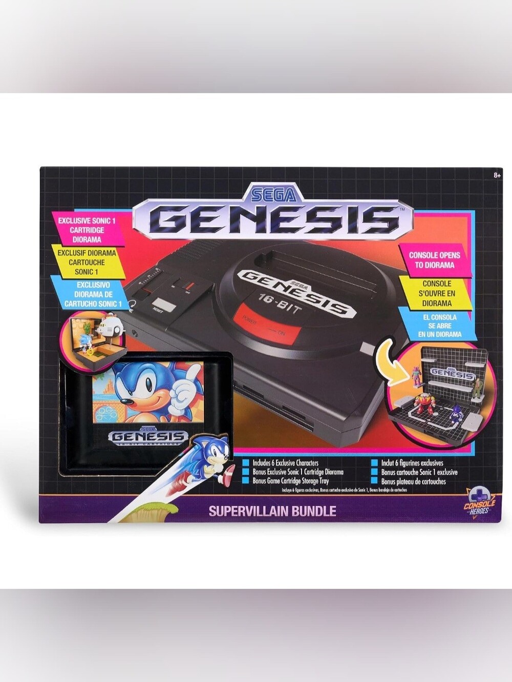 SEGA Genesis CONSOLE DIORAMA Supervillain Bundle with an exclusive Sonic 1